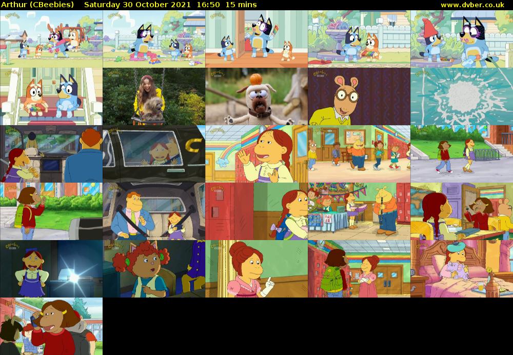 Arthur (CBeebies) Saturday 30 October 2021 16:50 - 17:05