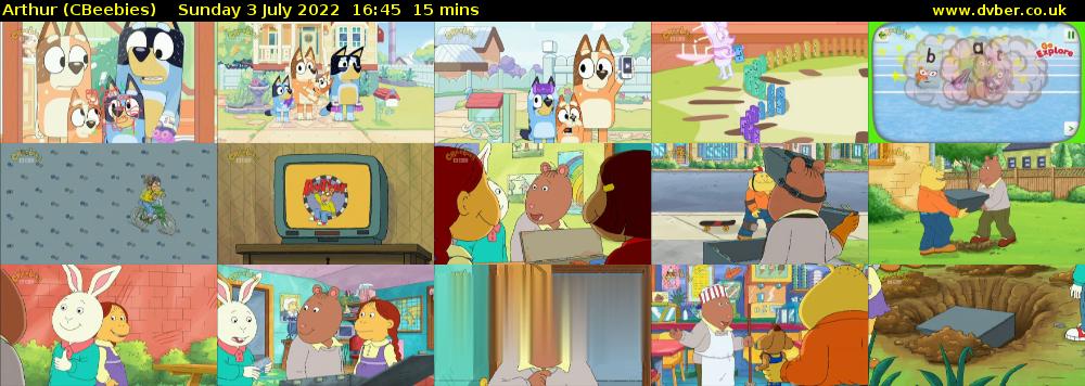 Arthur (CBeebies) Sunday 3 July 2022 16:45 - 17:00
