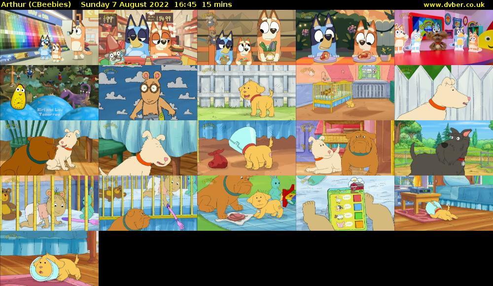 Arthur (CBeebies) Sunday 7 August 2022 16:45 - 17:00