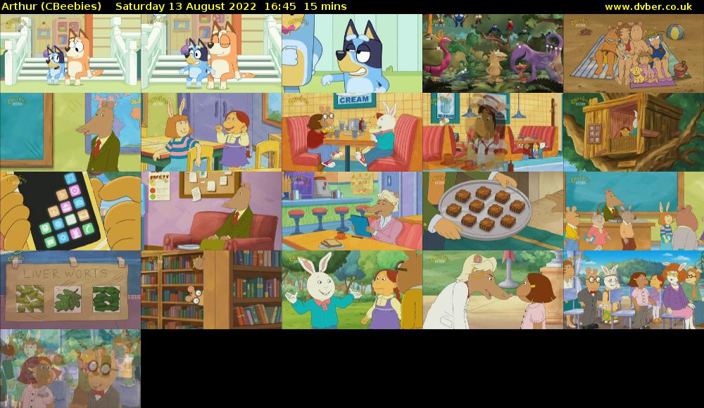 Arthur (CBeebies) Saturday 13 August 2022 16:45 - 17:00
