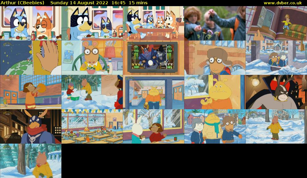 Arthur (CBeebies) Sunday 14 August 2022 16:45 - 17:00