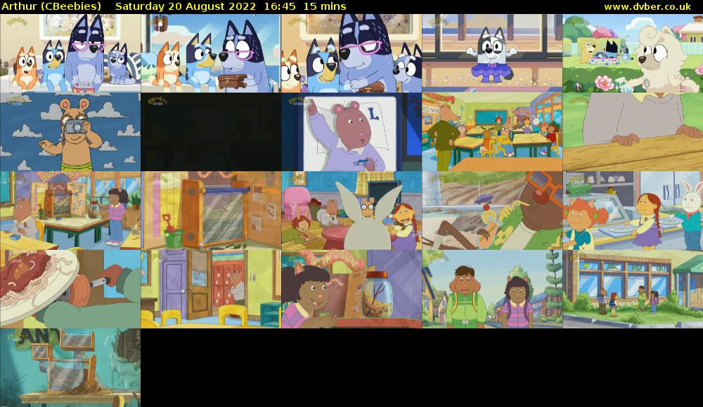 Arthur (CBeebies) Saturday 20 August 2022 16:45 - 17:00