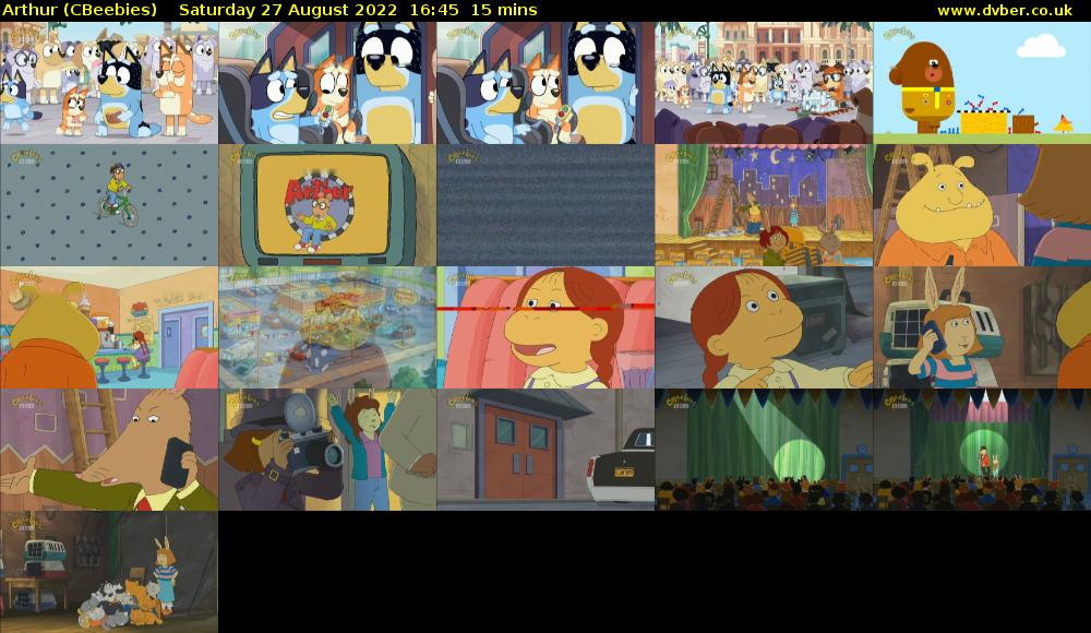 Arthur (CBeebies) Saturday 27 August 2022 16:45 - 17:00