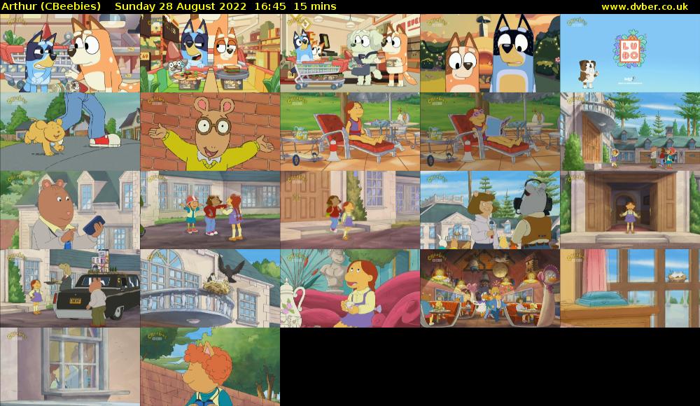 Arthur (CBeebies) Sunday 28 August 2022 16:45 - 17:00