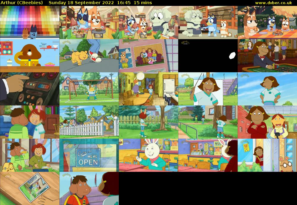 Arthur (CBeebies) Sunday 18 September 2022 16:45 - 17:00