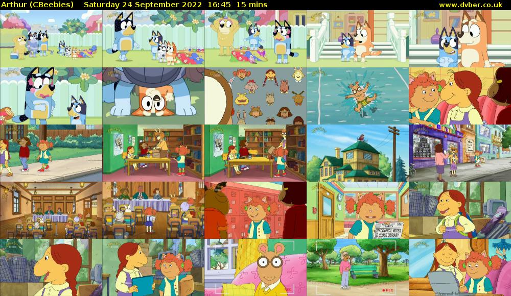 Arthur (CBeebies) Saturday 24 September 2022 16:45 - 17:00