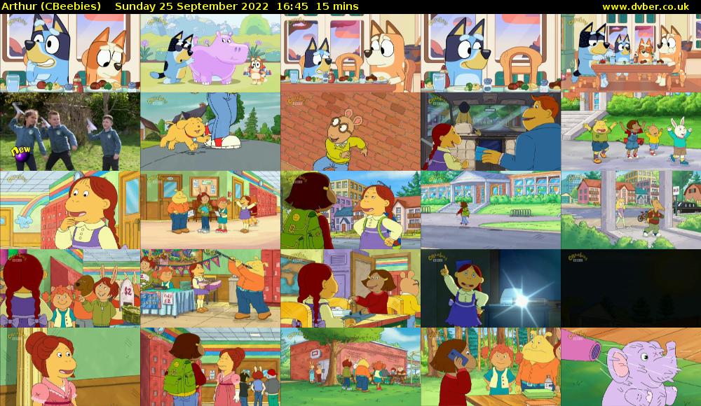Arthur (CBeebies) Sunday 25 September 2022 16:45 - 17:00