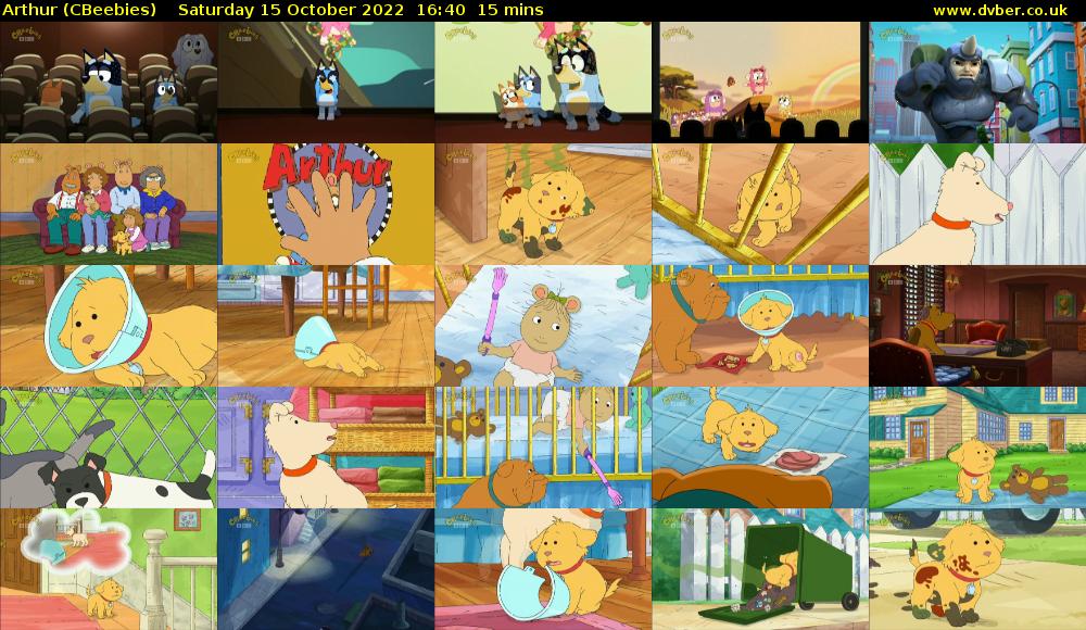 Arthur (CBeebies) Saturday 15 October 2022 16:40 - 16:55