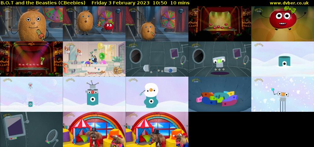 B.O.T and the Beasties (CBeebies) Friday 3 February 2023 10:50 - 11:00