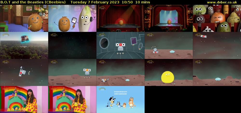B.O.T and the Beasties (CBeebies) Tuesday 7 February 2023 10:50 - 11:00