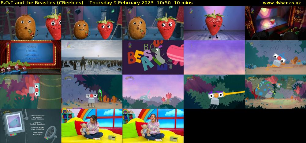 B.O.T and the Beasties (CBeebies) Thursday 9 February 2023 10:50 - 11:00