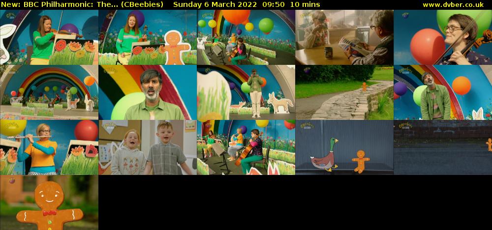 BBC Philharmonic: The... (CBeebies) Sunday 6 March 2022 09:50 - 10:00