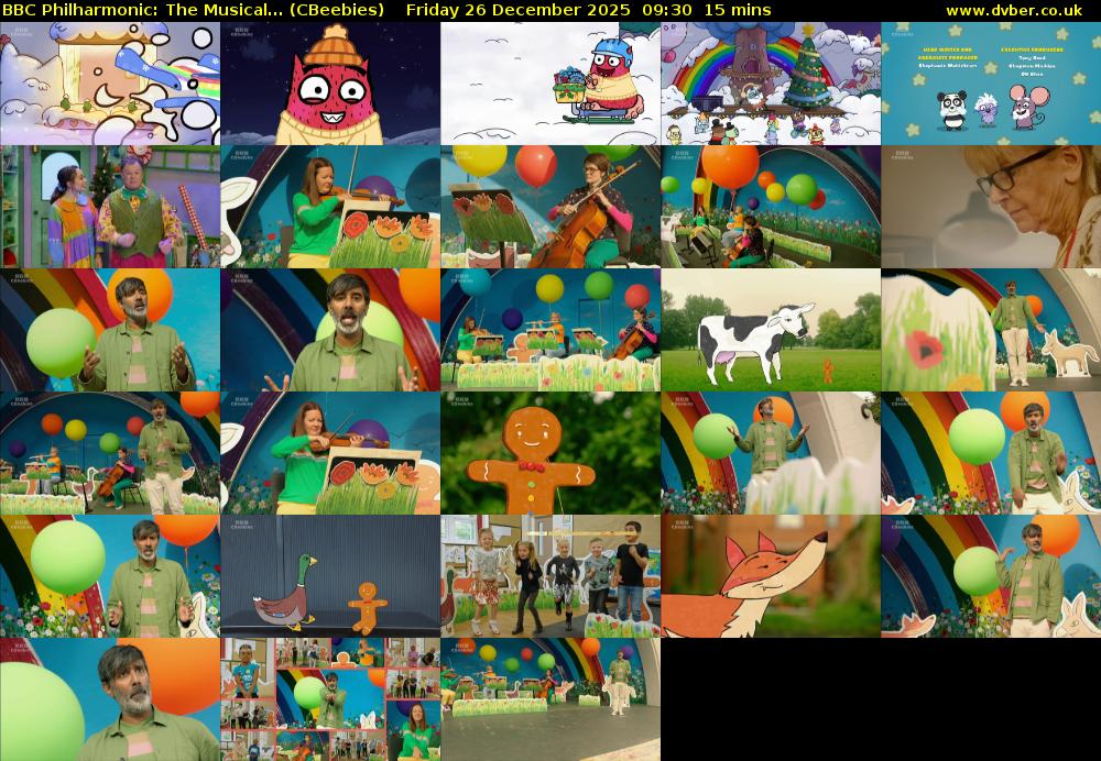 BBC Philharmonic: The Musical... (CBeebies) Friday 26 December 2025 09:30 - 09:45