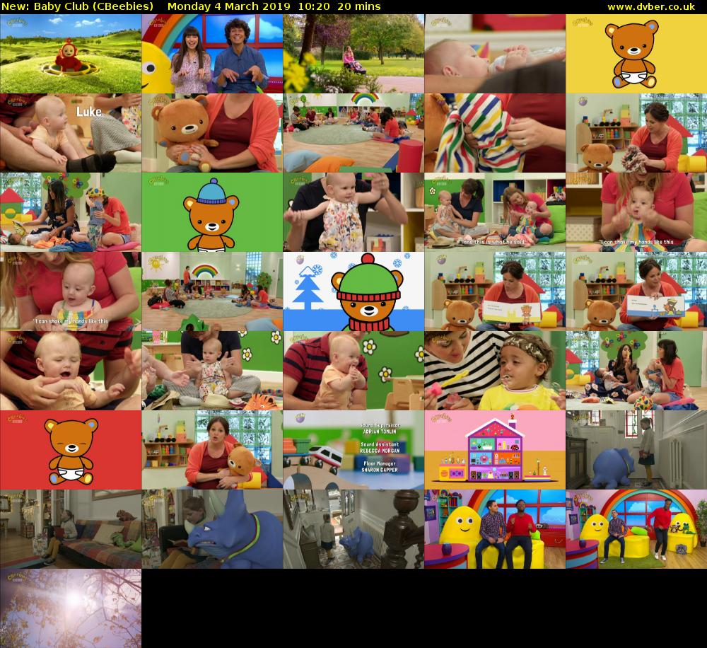 Baby Club (CBeebies) Monday 4 March 2019 10:20 - 10:40
