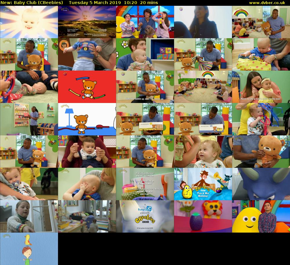 Baby Club (CBeebies) Tuesday 5 March 2019 10:20 - 10:40