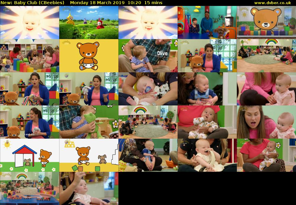 Baby Club (CBeebies) Monday 18 March 2019 10:20 - 10:35