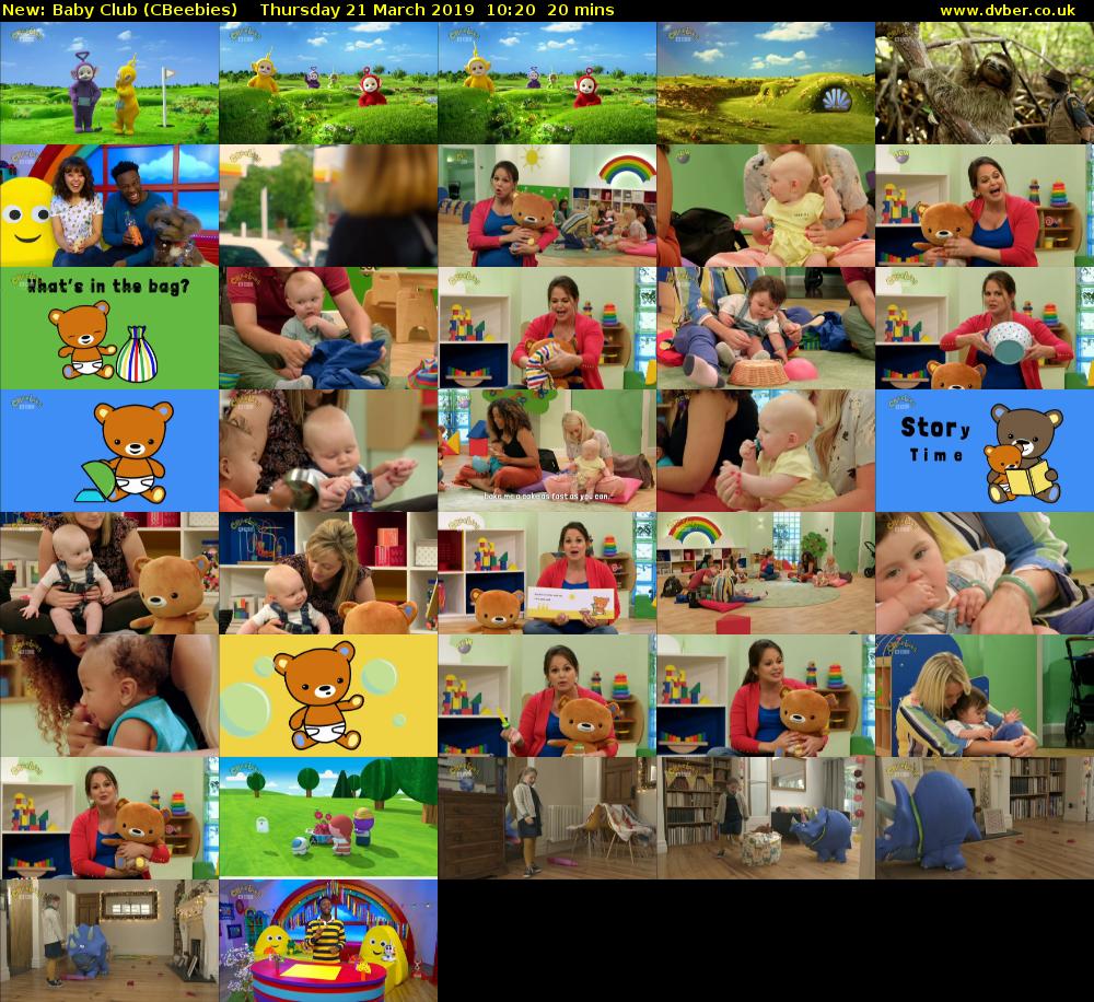 Baby Club (CBeebies) Thursday 21 March 2019 10:20 - 10:40