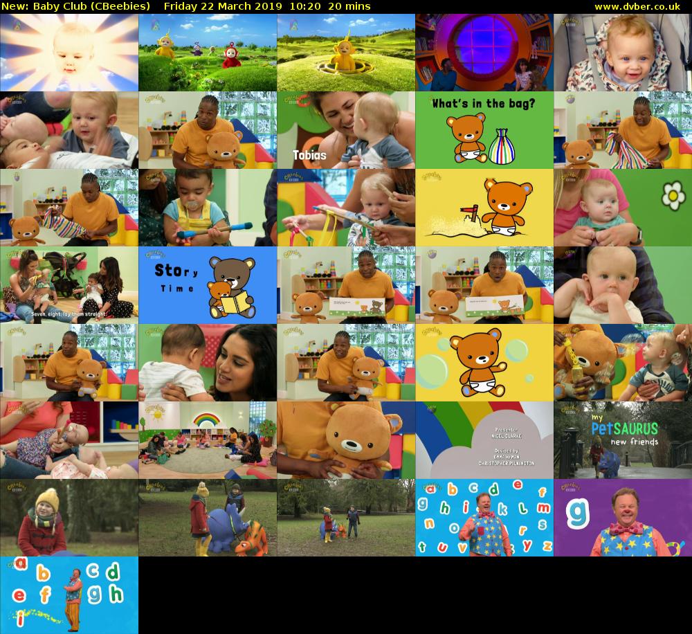 Baby Club (CBeebies) Friday 22 March 2019 10:20 - 10:40