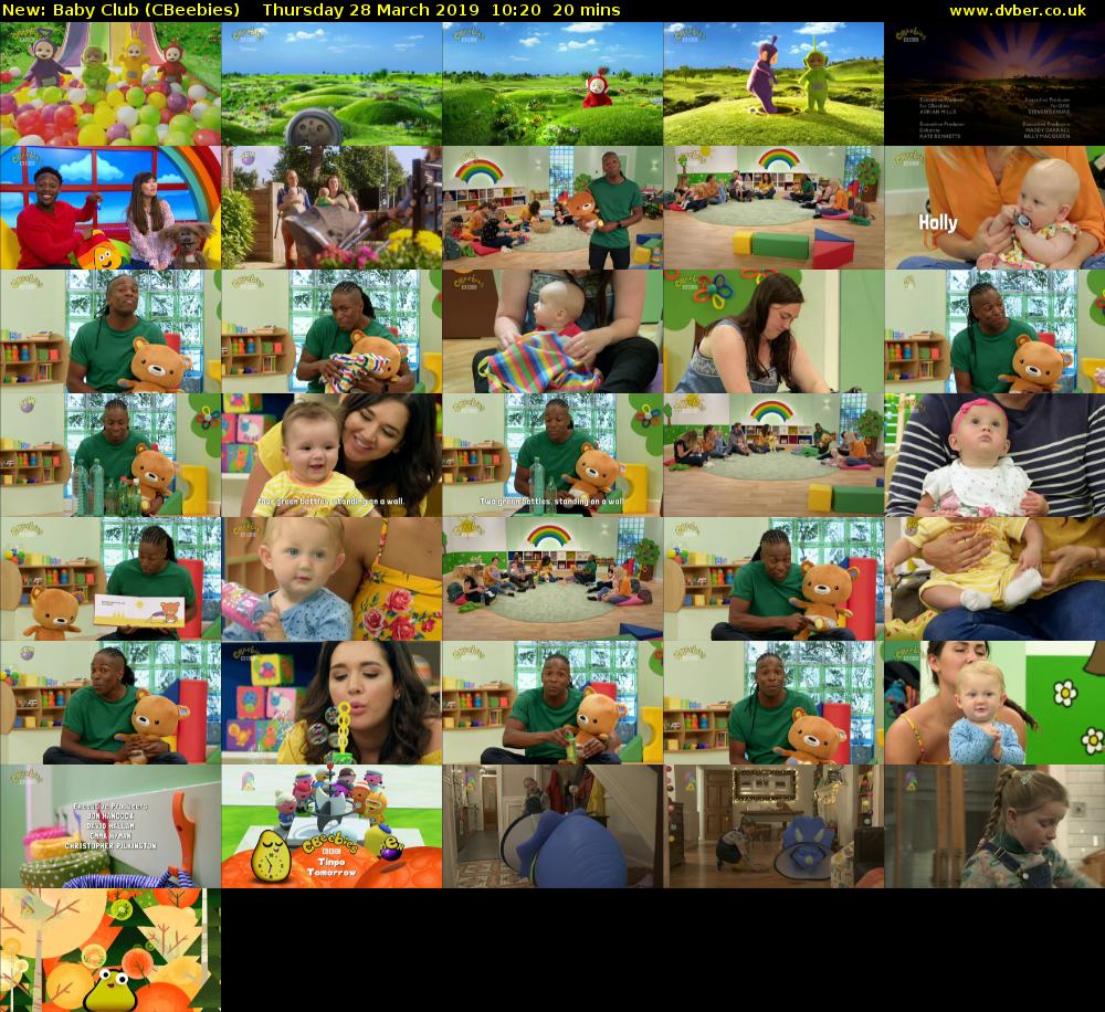 Baby Club (CBeebies) Thursday 28 March 2019 10:20 - 10:40