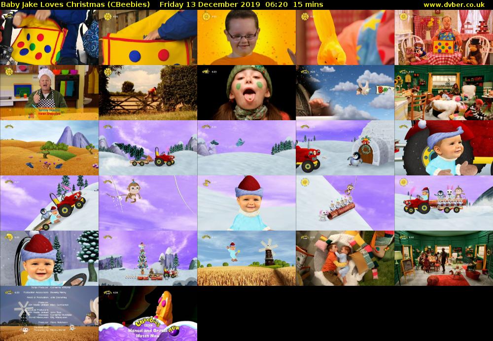 Baby Jake Loves Christmas (CBeebies) Friday 13 December 2019 06:20 - 06:35