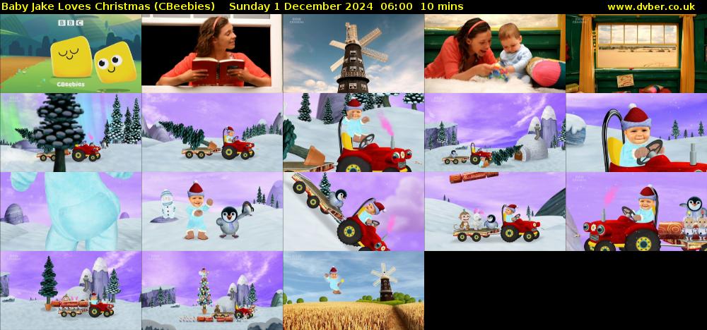 Baby Jake Loves Christmas (CBeebies) Sunday 1 December 2024 06:00 - 06:10