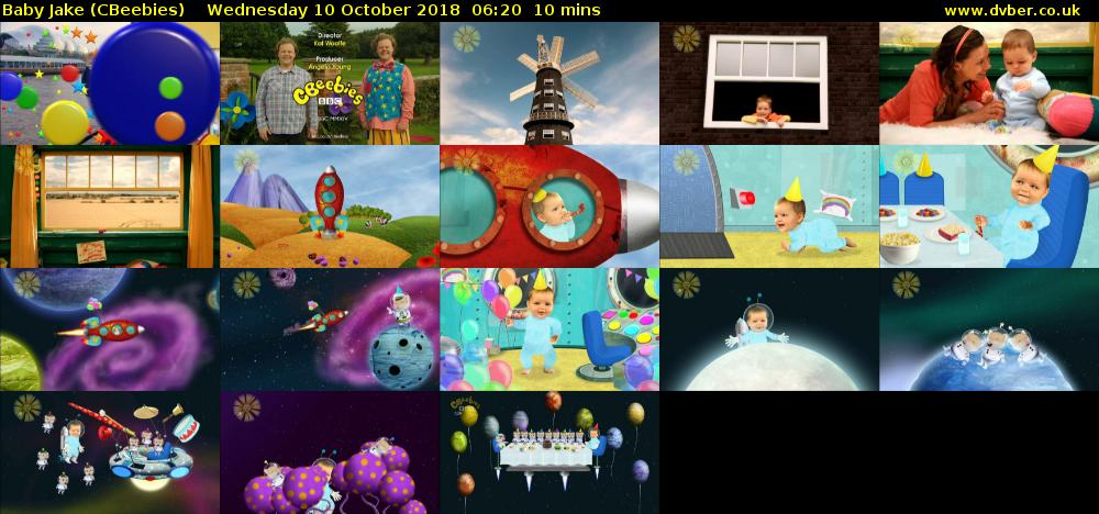 Baby Jake (CBeebies) Wednesday 10 October 2018 06:20 - 06:30