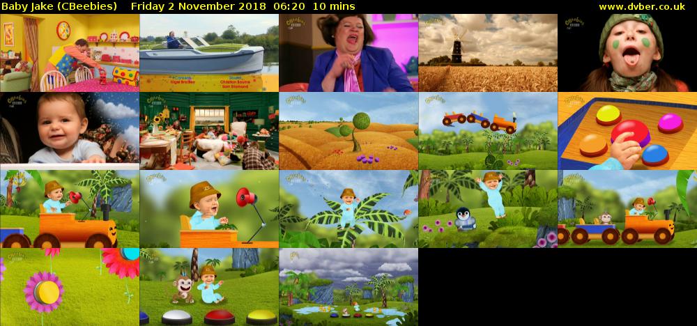 Baby Jake (CBeebies) Friday 2 November 2018 06:20 - 06:30