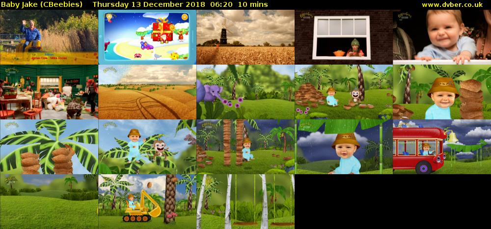 Baby Jake (CBeebies) Thursday 13 December 2018 06:20 - 06:30