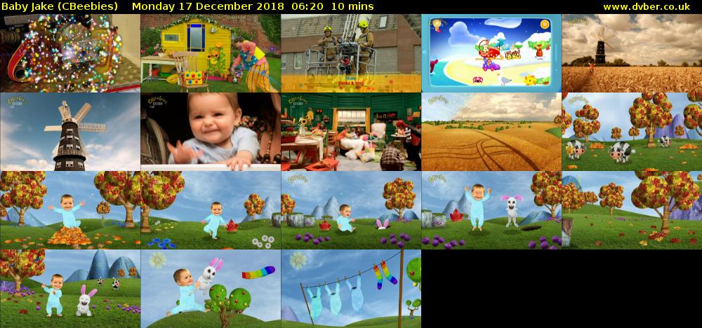 Baby Jake (CBeebies) Monday 17 December 2018 06:20 - 06:30