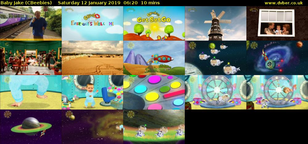 Baby Jake (CBeebies) Saturday 12 January 2019 06:20 - 06:30