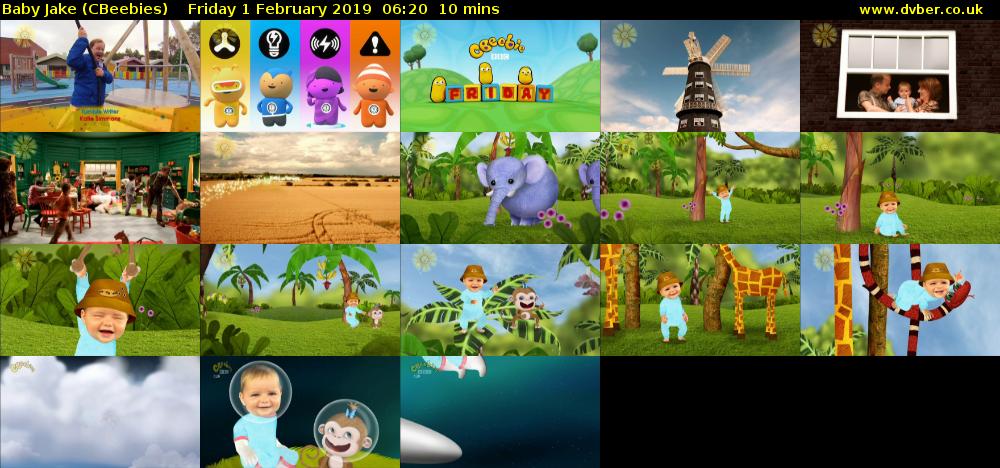 Baby Jake (CBeebies) Friday 1 February 2019 06:20 - 06:30