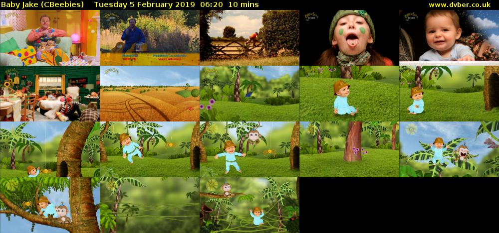 Baby Jake (CBeebies) Tuesday 5 February 2019 06:20 - 06:30