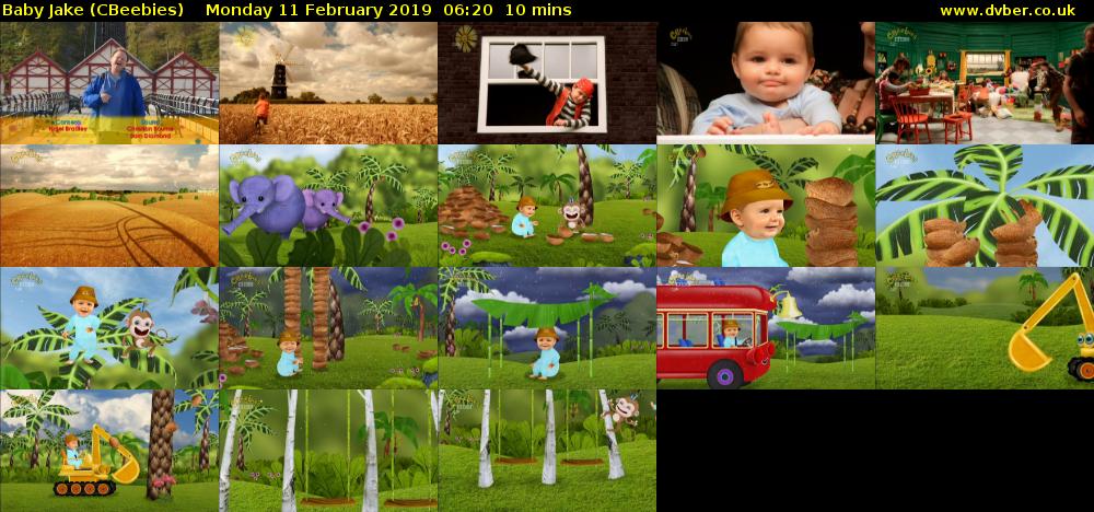 Baby Jake (CBeebies) Monday 11 February 2019 06:20 - 06:30