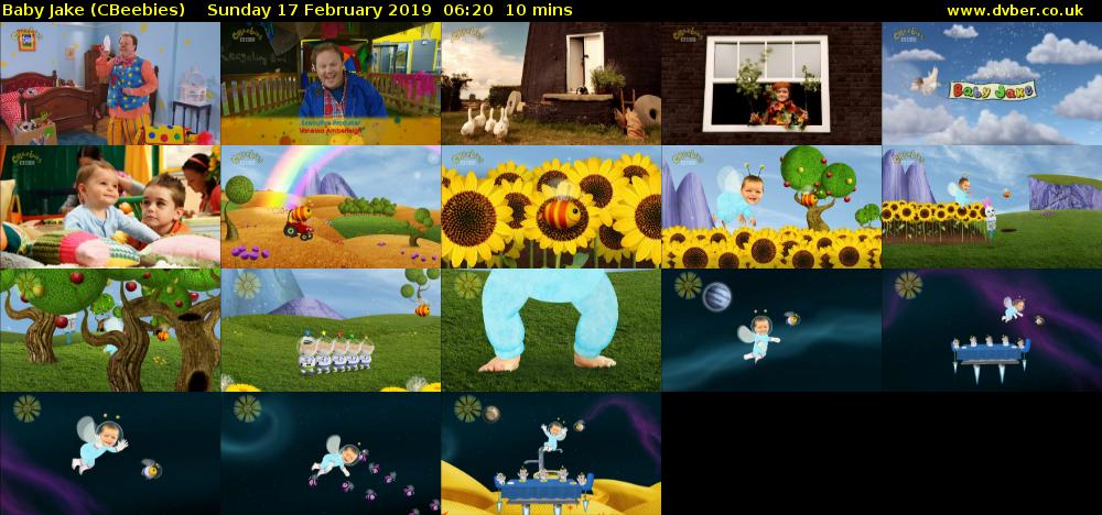 Baby Jake (CBeebies) Sunday 17 February 2019 06:20 - 06:30