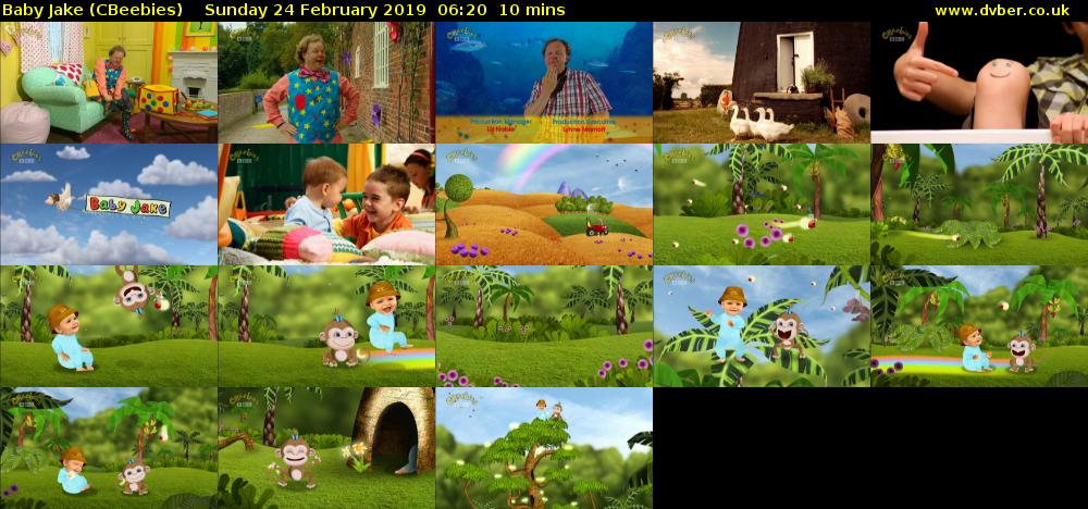 Baby Jake (CBeebies) Sunday 24 February 2019 06:20 - 06:30