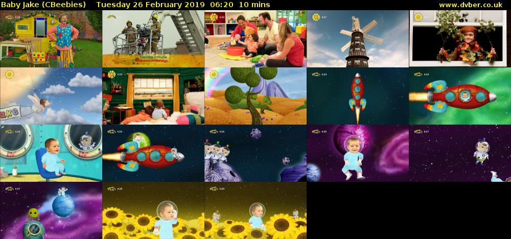 Baby Jake (CBeebies) Tuesday 26 February 2019 06:20 - 06:30