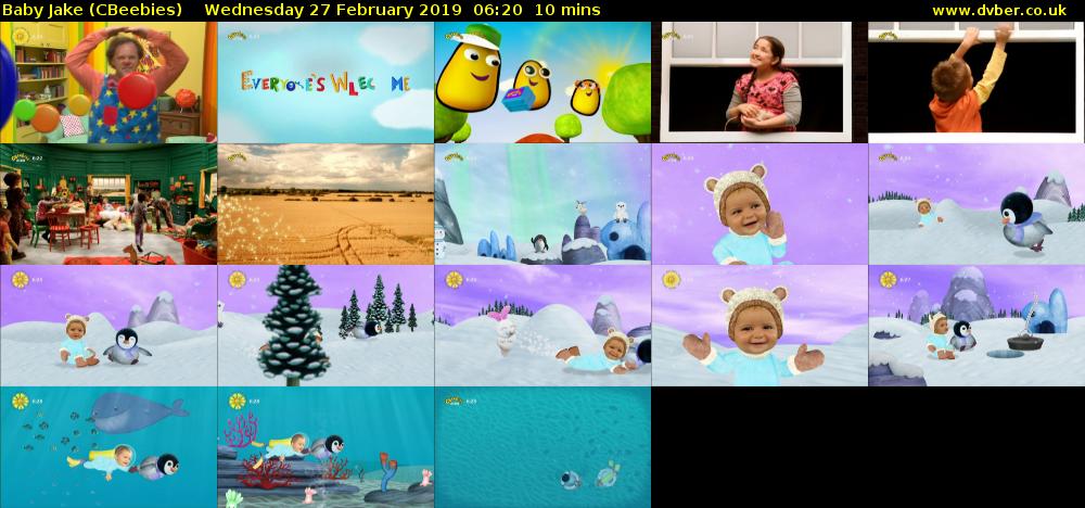 Baby Jake (CBeebies) Wednesday 27 February 2019 06:20 - 06:30