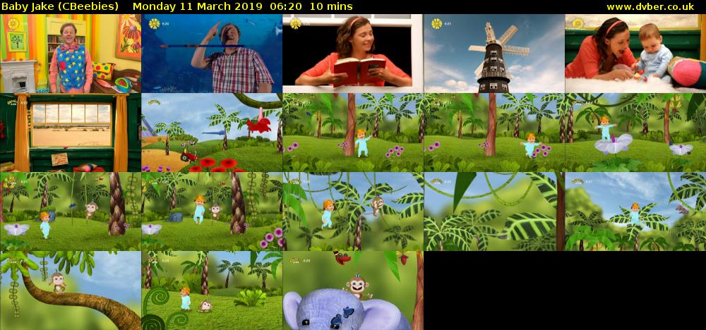Baby Jake (CBeebies) Monday 11 March 2019 06:20 - 06:30