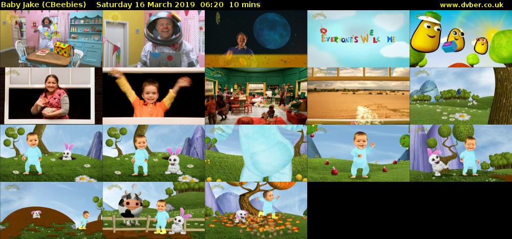 Baby Jake (CBeebies) Saturday 16 March 2019 06:20 - 06:30