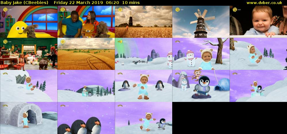 Baby Jake (CBeebies) Friday 22 March 2019 06:20 - 06:30