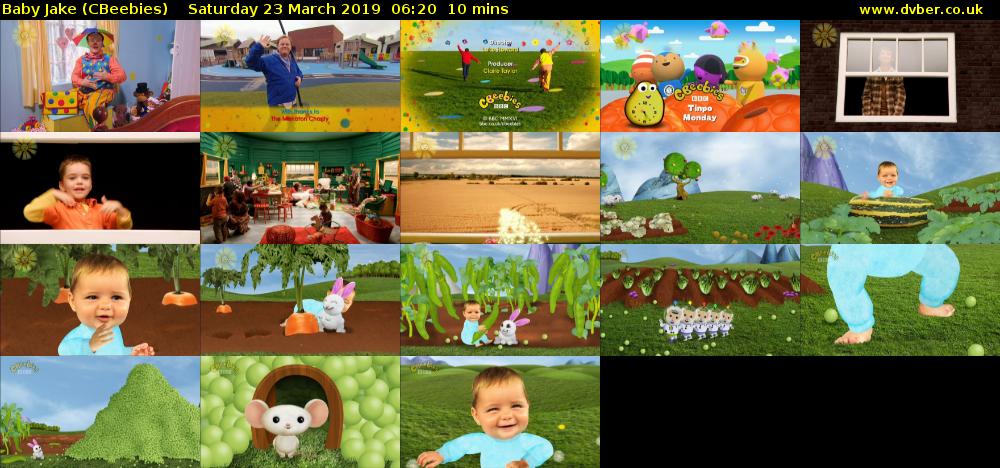 Baby Jake (CBeebies) Saturday 23 March 2019 06:20 - 06:30