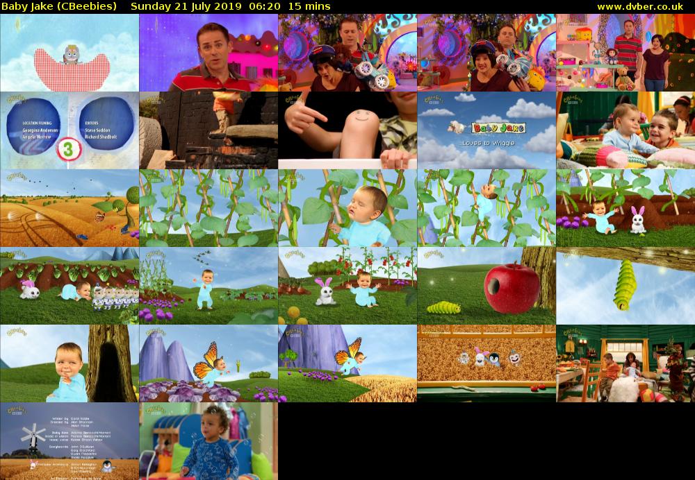 Baby Jake (CBeebies) Sunday 21 July 2019 06:20 - 06:35