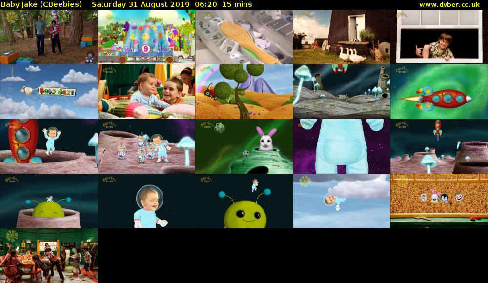 Baby Jake (CBeebies) Saturday 31 August 2019 06:20 - 06:35