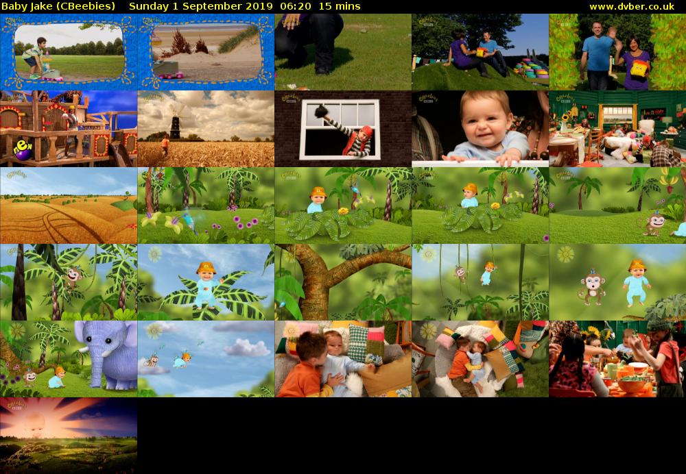 Baby Jake (CBeebies) Sunday 1 September 2019 06:20 - 06:35