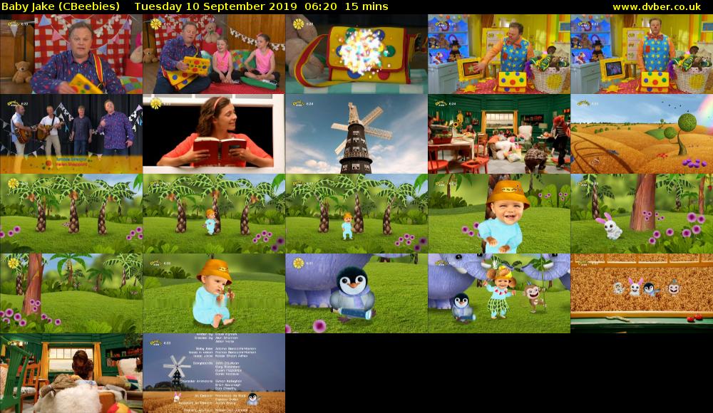 Baby Jake (CBeebies) Tuesday 10 September 2019 06:20 - 06:35