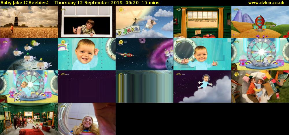 Baby Jake (CBeebies) Thursday 12 September 2019 06:20 - 06:35