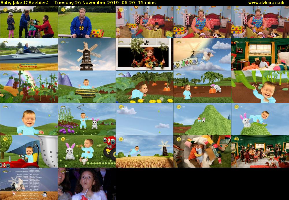 Baby Jake (CBeebies) Tuesday 26 November 2019 06:20 - 06:35