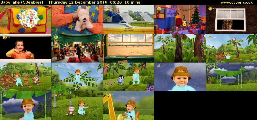 Baby Jake (CBeebies) Thursday 12 December 2019 06:20 - 06:30
