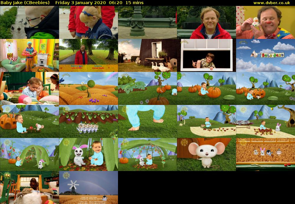 Baby Jake (CBeebies) Friday 3 January 2020 06:20 - 06:35