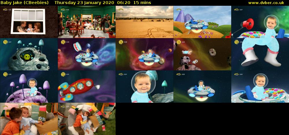 Baby Jake (CBeebies) Thursday 23 January 2020 06:20 - 06:35